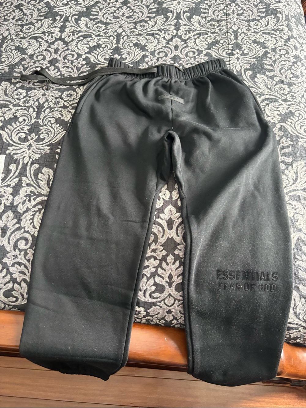 Unisex Fear of God Essentials Black Jogger Sweatpants
